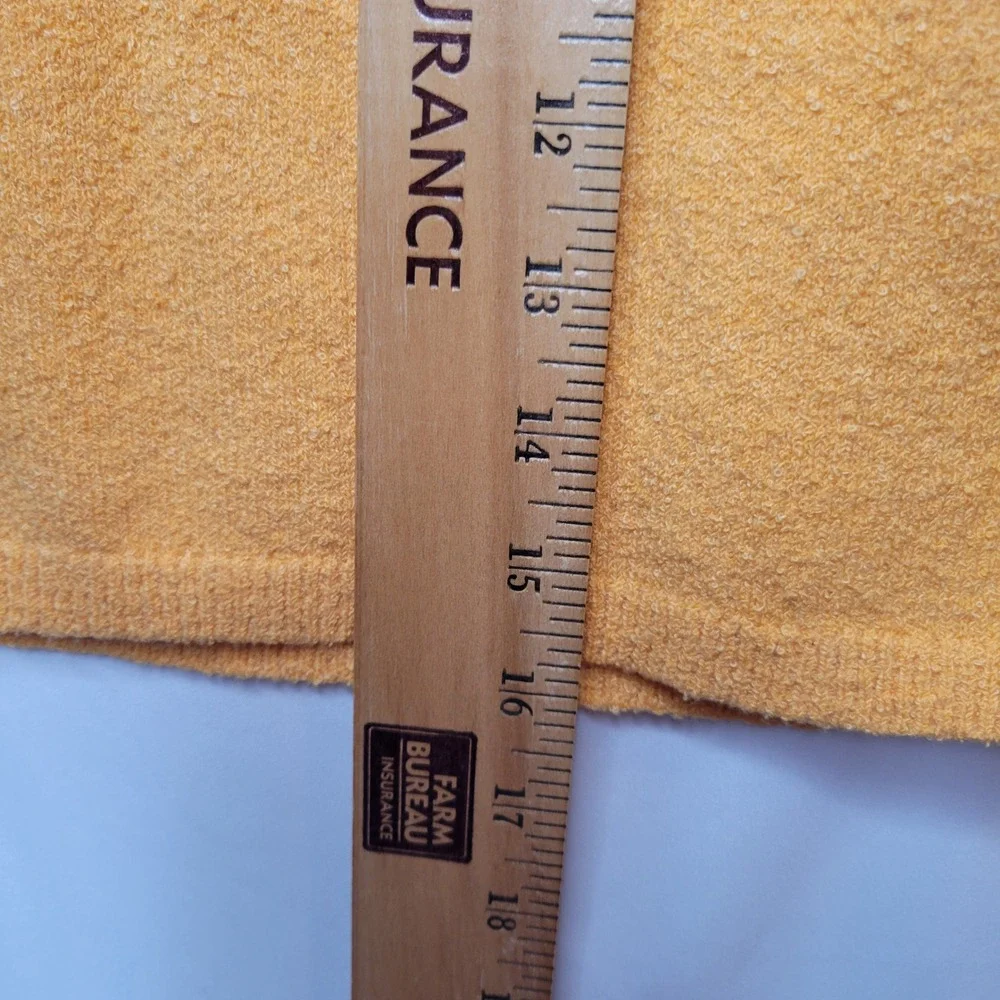 Free People FP Beach Mini Skirt Womens Medium Yellow Ruched Boucle Knit Coverup - Picture 4 of 9